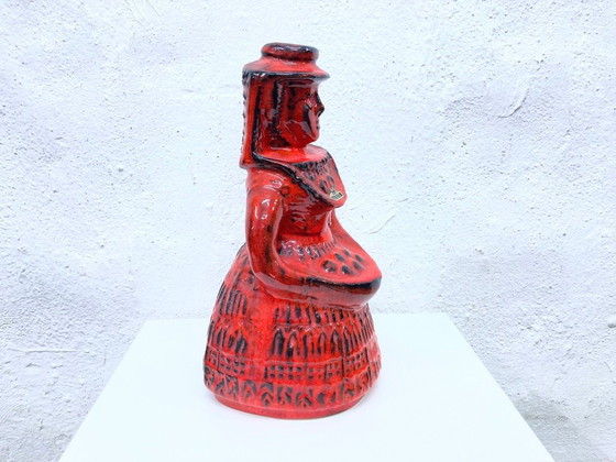 Image 1 of Ceramic figurine woman with basket Bodo Mans Bay ceramics 60s 70s