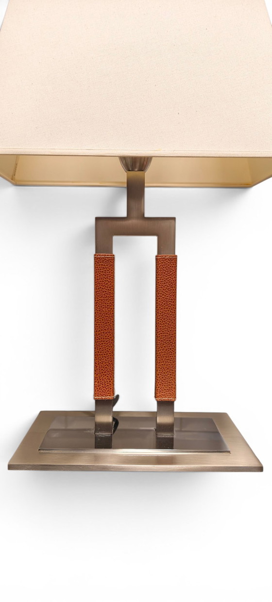 Image 1 of Lampes de table design vintage Joana Bover EMA Cuir Nickel Barcelone