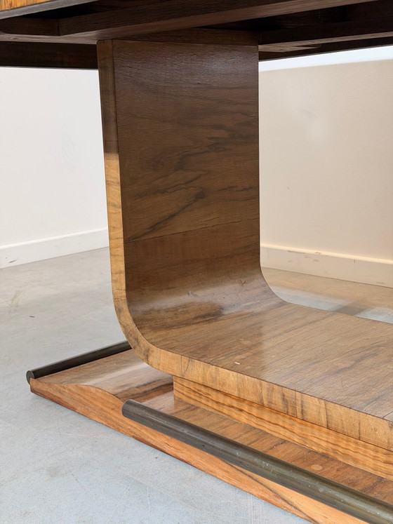 Image 1 of Art Deco Table With Glass Top