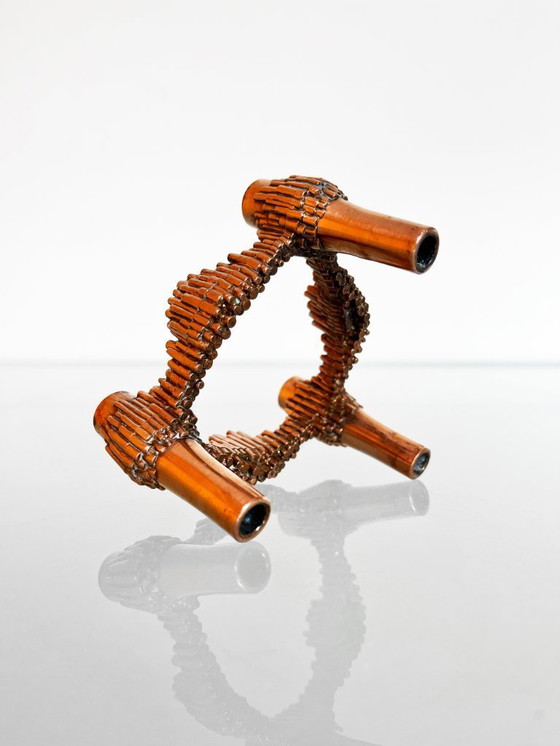 Image 1 of Vintage 70s BMF Quist Nagel kandelaar koperkleurig