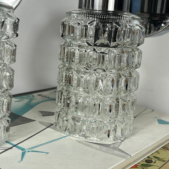 Pair of seventies stainless steel and glass globe Wall lights, Metal, Silver (photo 4 of 9)
