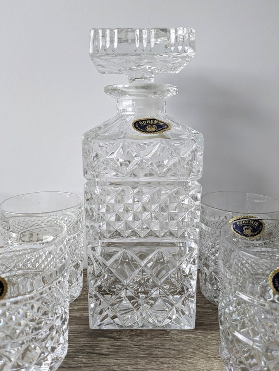Image 1 of Set da whisky in cristallo, decanter Bohemia (cristallo al piombo 24%)