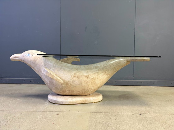 Vintage Dolphin coffee table by Maitland Smith, 1980s – Glass, Stone (photo 9 of 13)