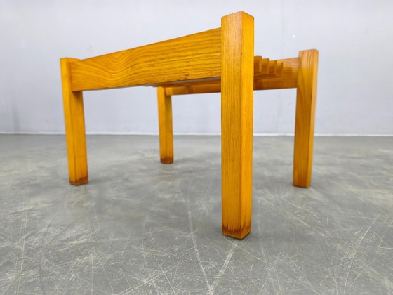 Image 1 of Set van 3 esdoornhouten plantenstandaards uit het midden van de 20e eeuw, Tsjechoslowakije, jaren 70.