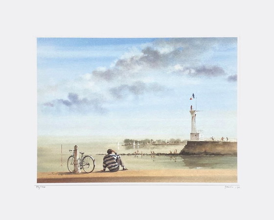Image 1 of Alain GAUDIN Le phare Signierte Fotolithographie 1994