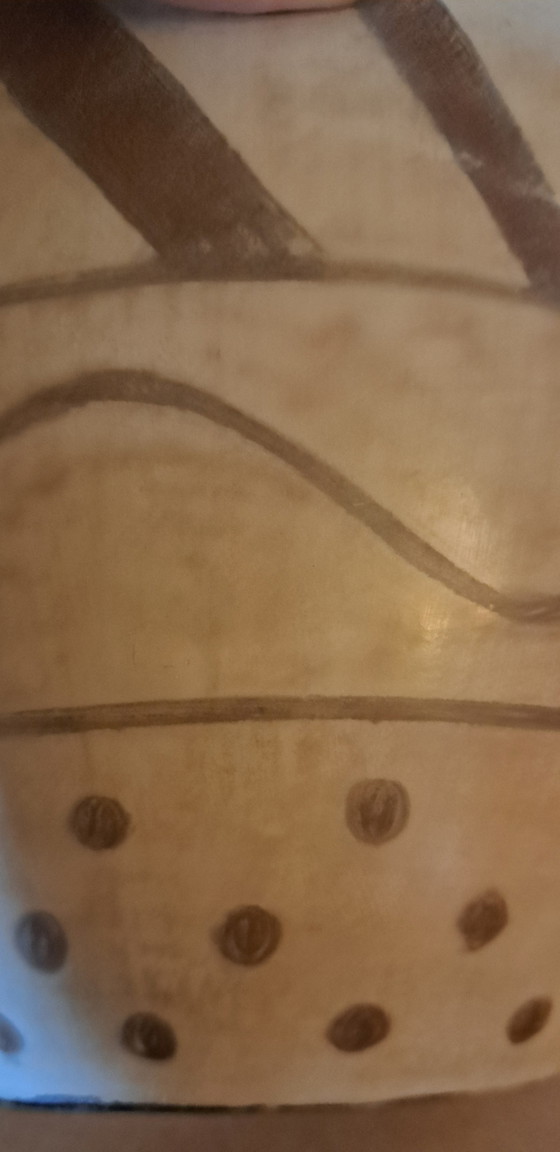 Image 1 of Chulucanas Pottery Vase – Signed by José Sosa (2001) – 28 cm – Peru – Beige & Brown – Collectible Art