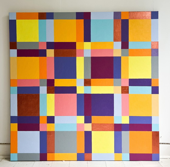 Image 1 of  Lena László, acrylique sur toile, 'Exactly 144 different squares