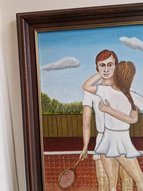 Image 1 of Beautiful painting tennis court cheerful style Nicolay Reznichenko