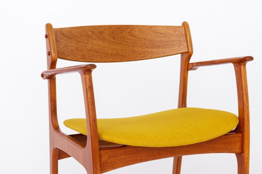 Erik Buch Teak Armchair, Denmark 1960s | Danish Mid-Century Modern Dining Chair, Restored & Reupholstered Vintage Design