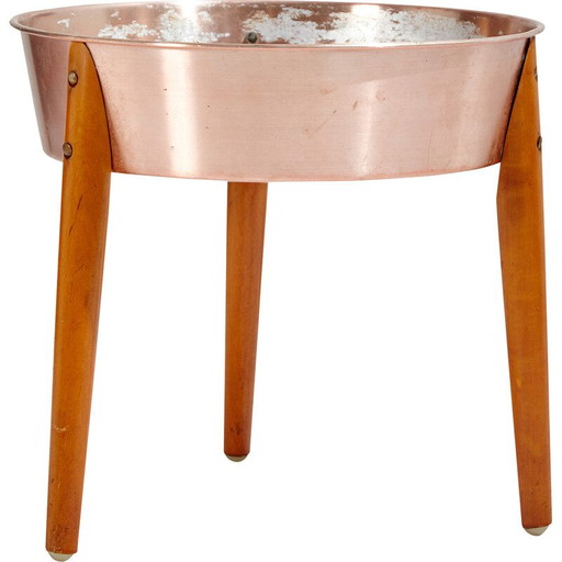 MK9923 Portavaso vintage in faggio e alluminio, Danimarca