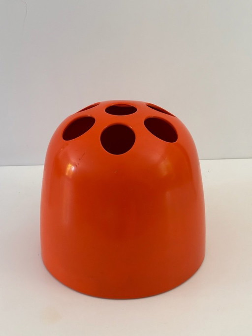 Dedalo Emma Gismondi Schweinberger Umbrella Stand for Artemide 1966 ABS Orange Space Age