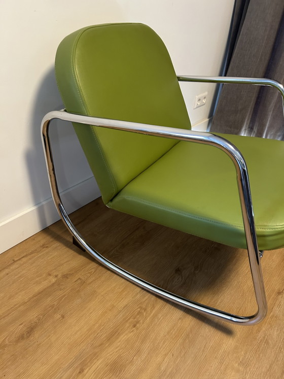 Fauteuils à bascule vintage en similicuir chromé – Rocking chairs, Metal, Chrome (photo 4 of 9)