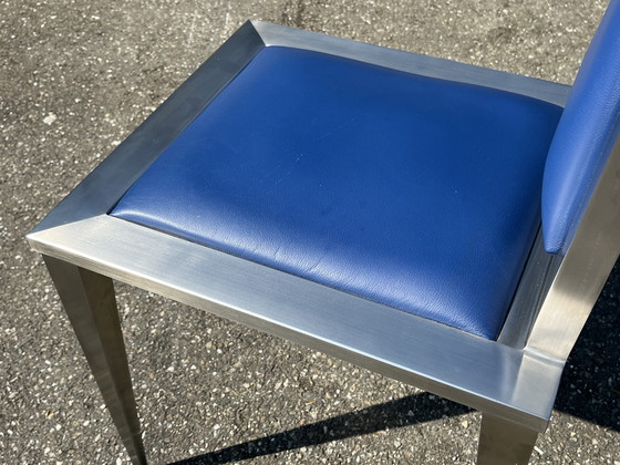 Image 1 of Sedia dal design unico realizzata in acciaio inossidabile, acciaio inossidabile, acciaio spazzolato