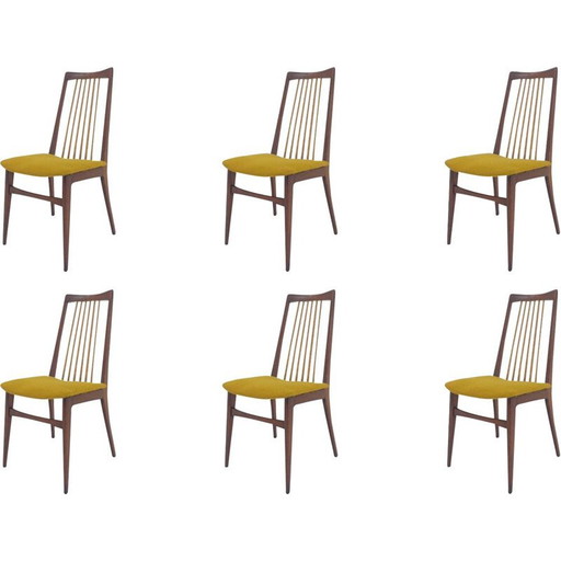 Set of six mid-century dining chairs, Denmark 1970s