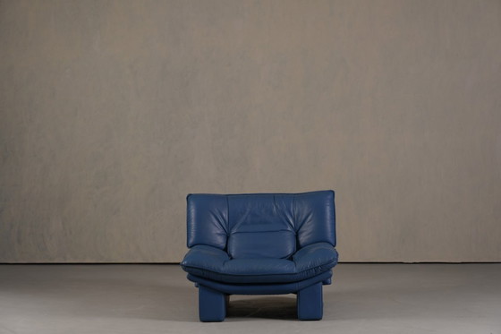 Image 1 of Sofá posmoderno de cuero Nicoletti Salotti, Italia, años 80