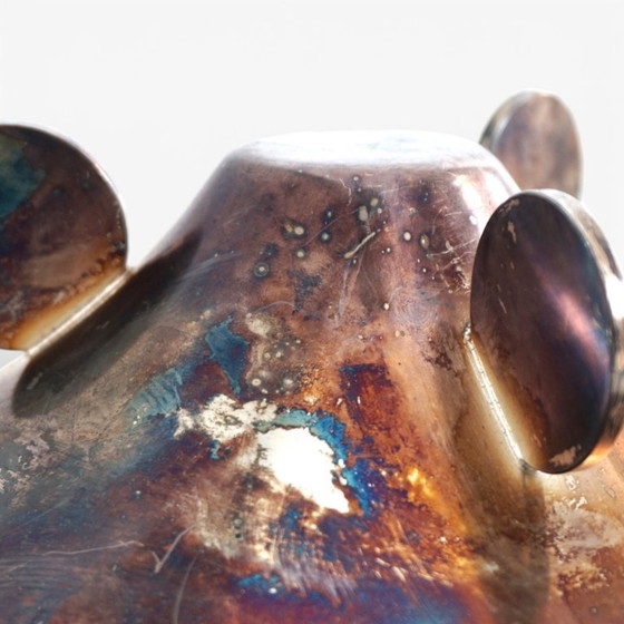 Image 1 of Cuenco escultórico Bauhaus WMF Ikora, latón plateado, de Paul Haustein, 1920