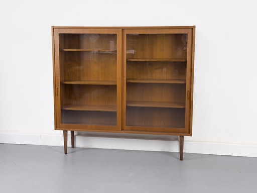 Danish Teak Cabinet with Glass Doors by Carlo Jensen for Hundevad & Co, 1960s