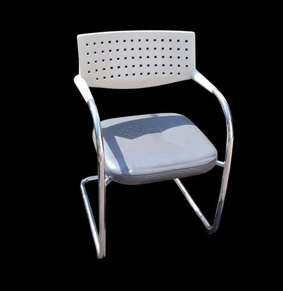Image 1 of Fauteuil cantilever Vitra Visavis VisaSoft – cuir, très bon état