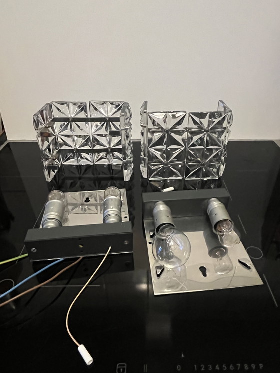 Image 1 of Een paar Kinkeldey nachtlampjes uit het midden van de 20e eeuw.