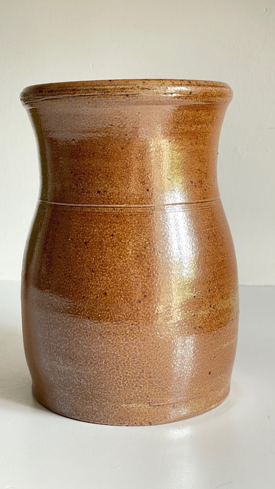 Image 1 of Vintage beige aardewerken kan