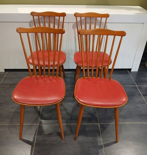 Juego de 4 sillas Baumann Menuet, estilo vintage de los años 70

