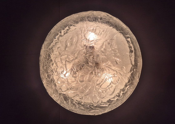 Image 1 of Doria Leuchten Ice Glass Ceiling Lamp  Mid-Century Vintage Retro Lamp