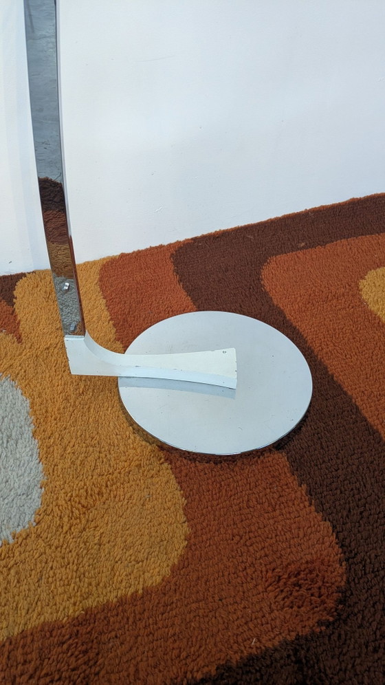 Lampadaire Arc Goffredo Reggiani vintage, Métal, Plastique, Argenté (photo 7 sur 12)