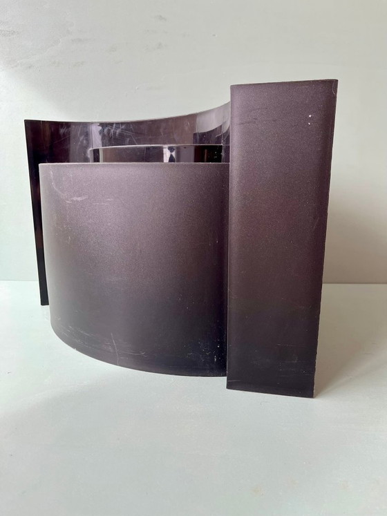 Image 1 of Wave magazine rack, newspaper rack, postmodern vintage, Italy, black, 90s