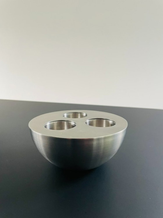 Image 1 of Minimalistische RVS kaarsenhouder 3 waxinelichtjes