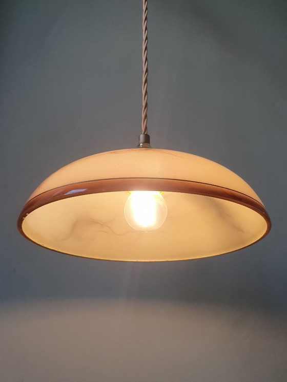 Image 1 of Set di lampade a sospensione vintage in opalino marmorizzato