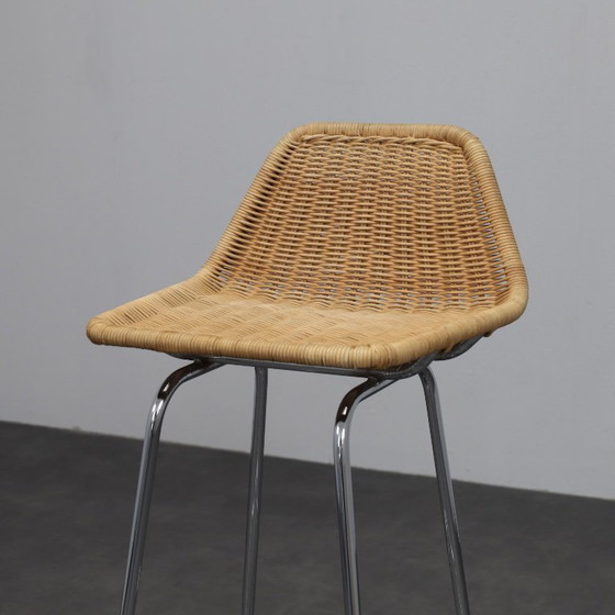 Image 1 of Set of 5 Rattan Bar Stools by Rohé Noordwolde, Netherlands, 1960s