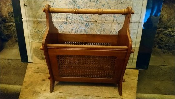 Porte-revues en chêne cannage – Vintage (photo 2 of 12)