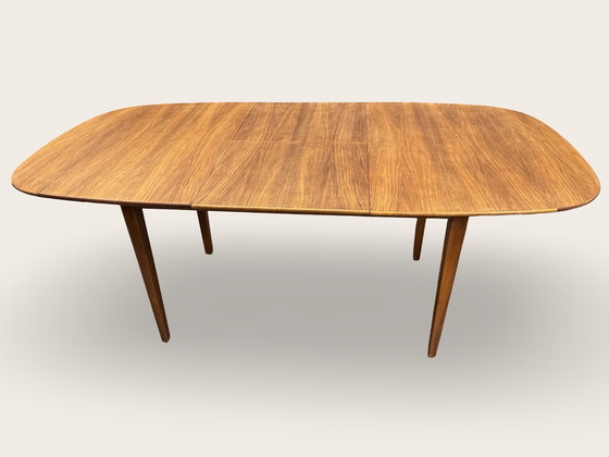 Image 1 of Extendable oval dining table - teak/walnut - A.A. Patijn for Zijlstra, 1950s