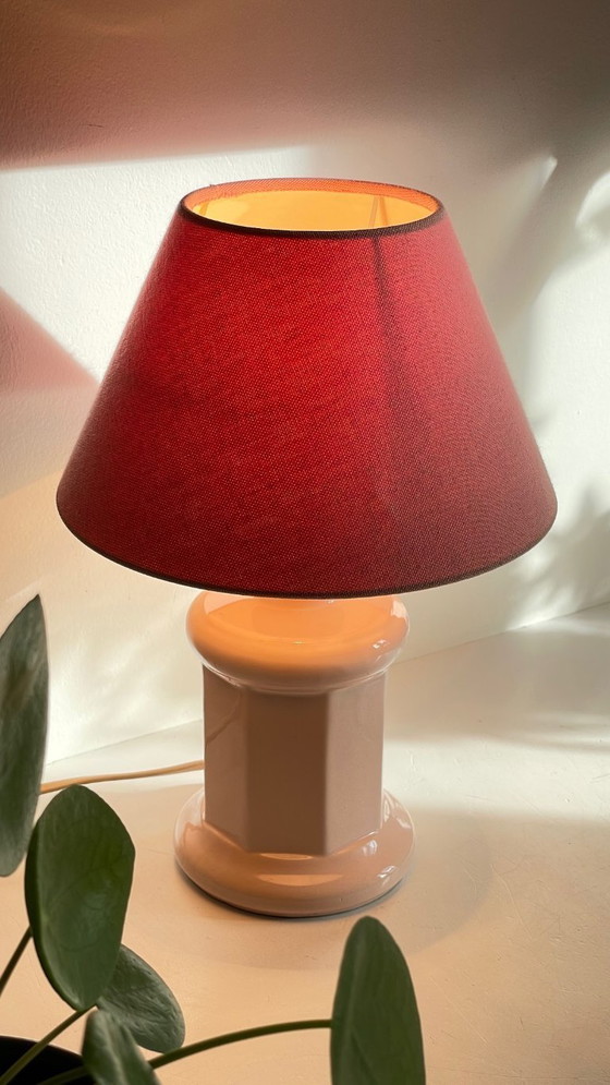 Image 1 of LAMPE Céramique Rose VINTAGE