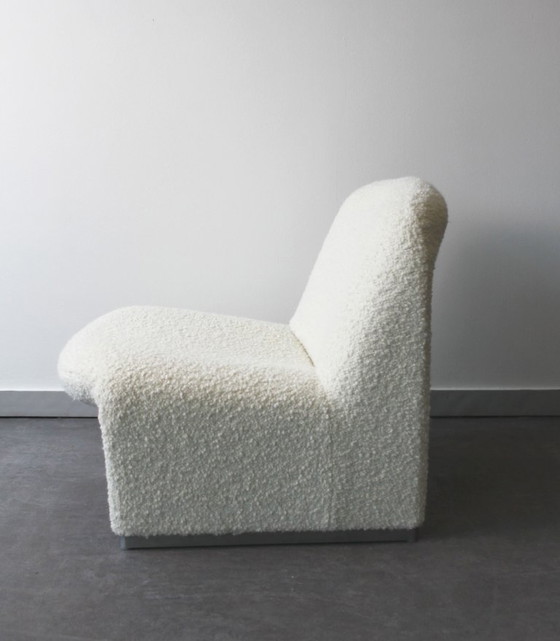 Sessel aus cremefarbenem Bouclé-Stoff, Anonima Castelli, Modern (Foto 5 von 12)