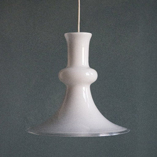Lampada a sospensione Etude in vetro bianco di Michael Bang per Royal Copenhagen – hanglampen, Glass