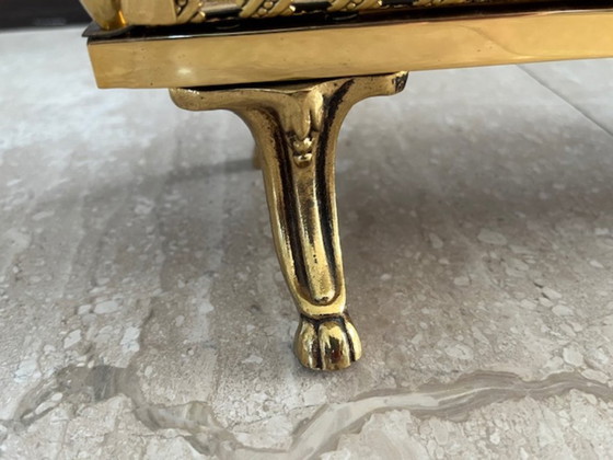 Image 1 of Porte-revues en laiton style Hollywood Regency – lourd et décoratif