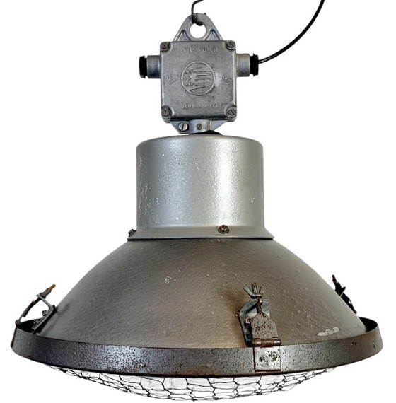 Image 1 of Industrial Grey Hammer Paint Pendant Lamp from Elektrosvit, 1960s