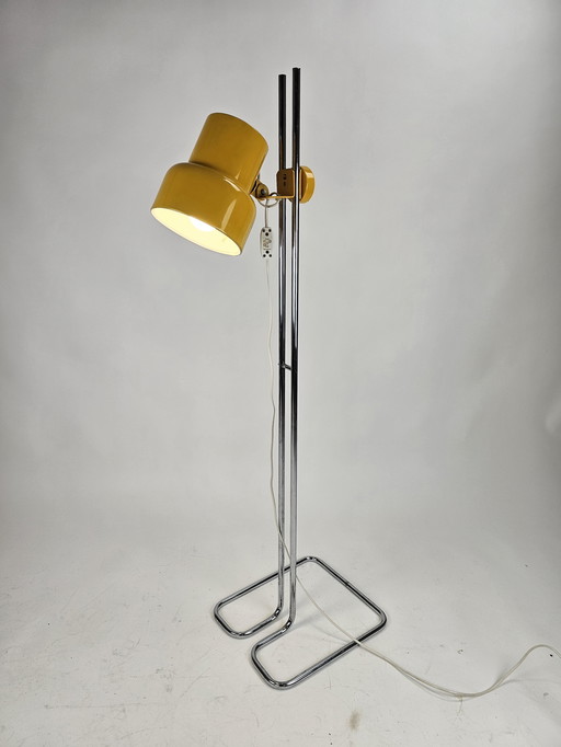 Yellow adjustable floor lamp by Börje Claes for Ikea 1970s rare model