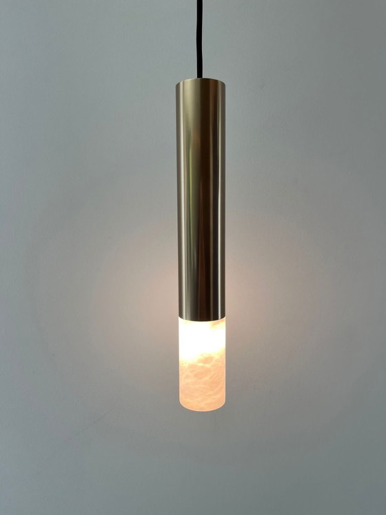ONE A Alu-Bast Pendelleuchte mit Alabaster! – ONEA, Pendelleuchten, Aluminium (photo 5 of 5)