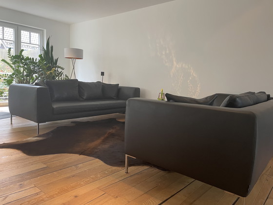 Image 1 of Luxury genuine leather designer couch (2 pieces)