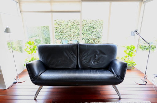 Leolux Panta Rhei 2-seater sofa (Swiss Full Options). DEEP dark purple (almost black).