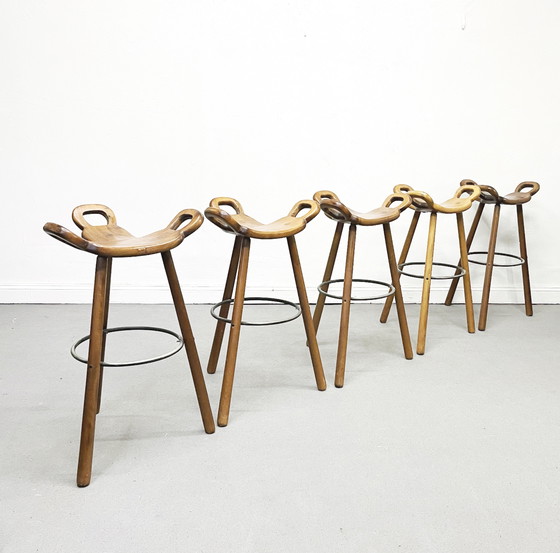 Image 1 of 1/12 Brutalist Marbella Barhocker Bar Stool Set Sergio Rodrigues