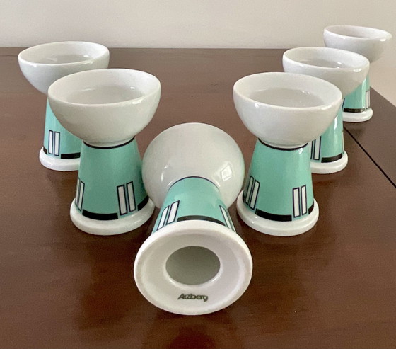 Image 1 of Arzberg Cult Focus bauhaus postmoderno Juego de huevera con molinillo de sal