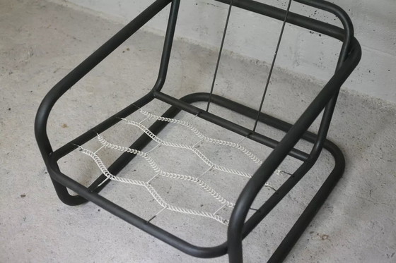 Image 1 of 2x Fauteuils Édition Prisunic Acier Tubulaire et Coussins Mousses, France, 1973