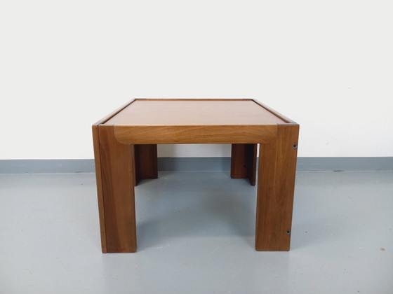 Image 1 of Vintage Italian square coffee table by Afra and Tobia Scarpa for Cassina in teak and walnut from the 60s 70s