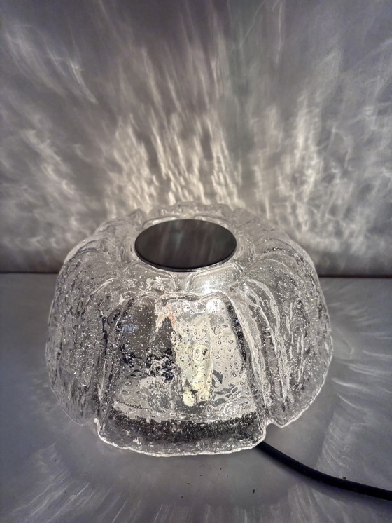 Image 1 of Vintage ice glass ceiling lamp by Glashütte Limburg, designed by Helena Tynell in the 1960s or 70s