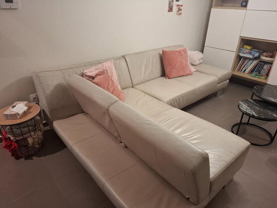 Image 1 of Ecksofa aus beigem Leder
