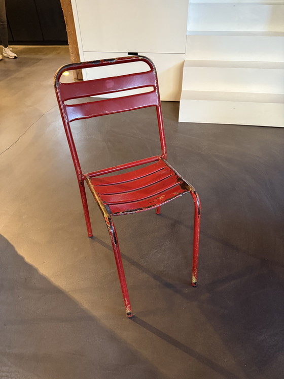 Image 1 of 4 Red 1950's French Cafe Chairs