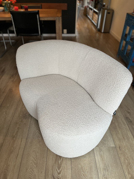 Image 1 of Fauteuil Prachtige WOOD Stone en bouclé crème kleur.